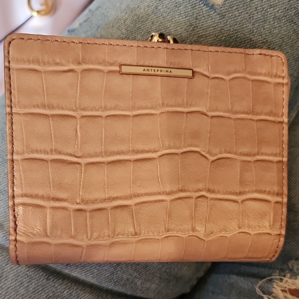 Anteprima Pink Croc-Embossed Women's Wallet